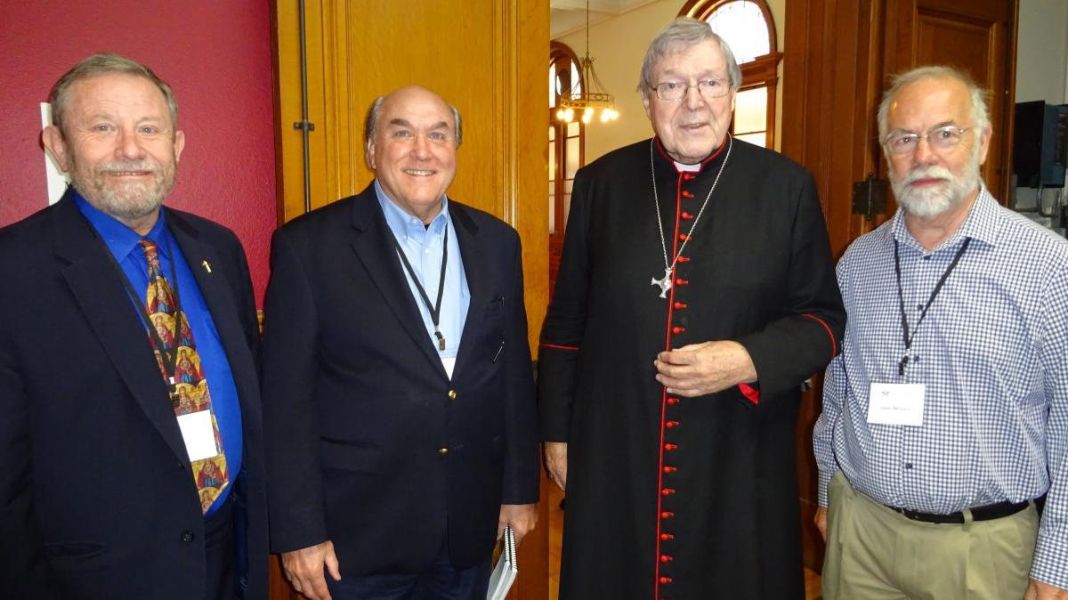 Cardinal Pell with Pat, Steve, and Tom